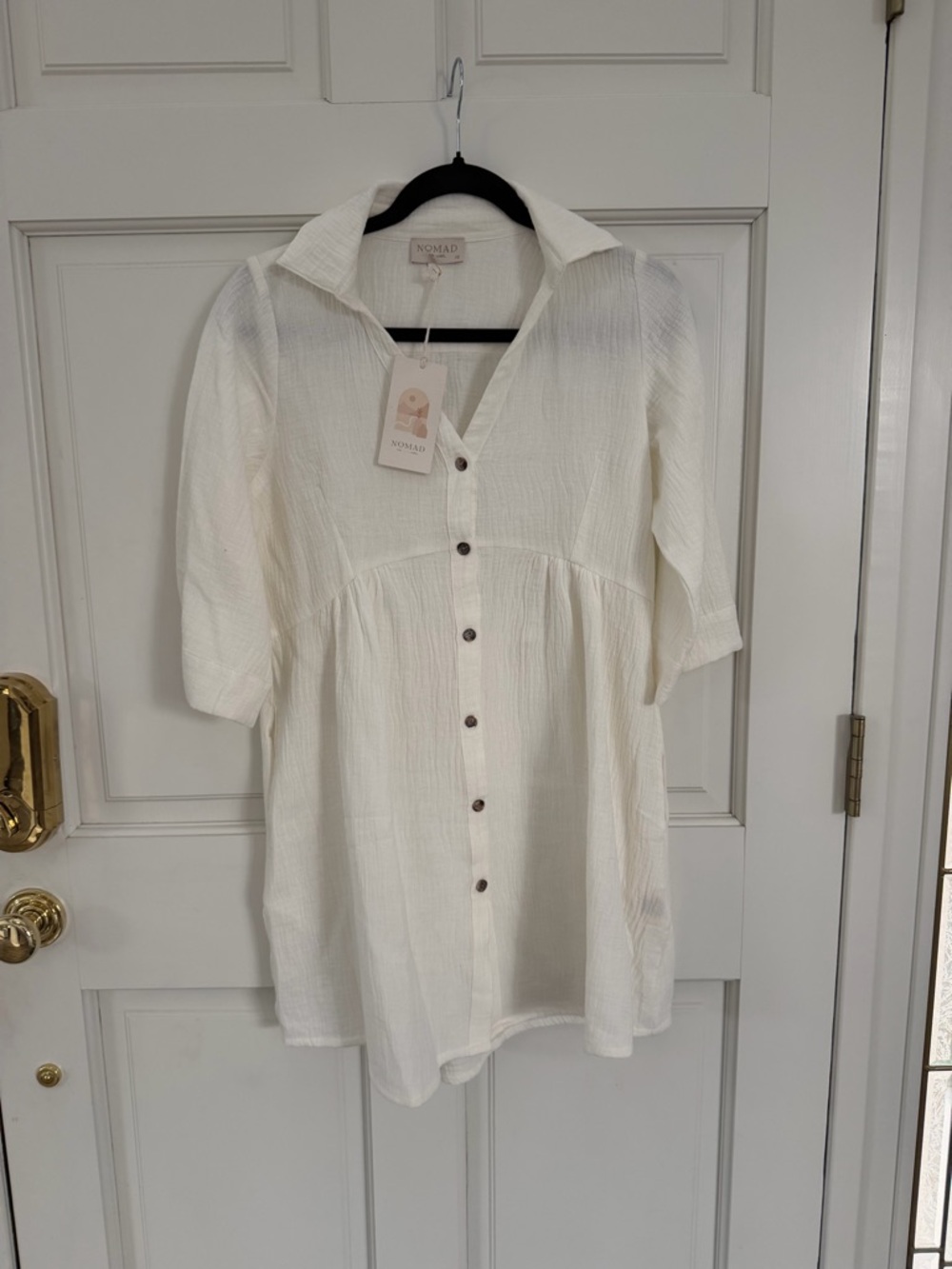 Nomad the Label Bria Mini Cotton Dress, Coconut, NWT - Picture 6 of 14